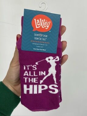 NEW Lavley Golf Womens Socks Purple Argyle Plaid Tall Long NWT Gift Tags Hips